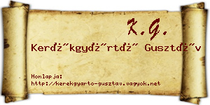 Kerékgyártó Gusztáv névjegykártya