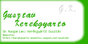 gusztav kerekgyarto business card